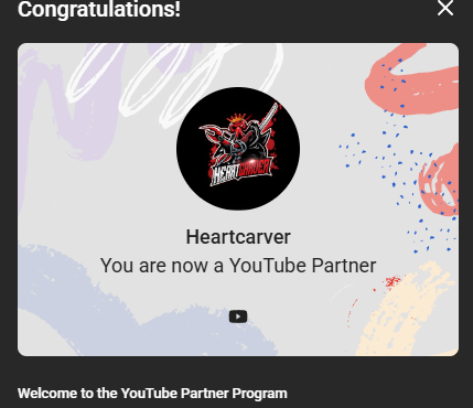 TheHeartcarver's tweet photo. THE KINGDOM HAS GROWN! 🦞✨

I am officially a YouTube Partner! A huge thank you to everyone in the Crustacean Kingdom who supported the journey from the first stream to surviving Blighttown. We’re just getting started! ⚔️🏰

#YouTubePartner #YPP #CrustaceanKingdom #Heartcarver #YouTubeCreator
