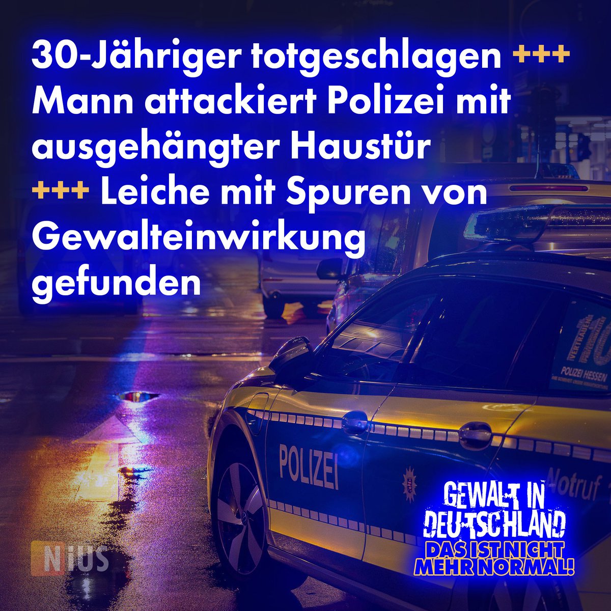 niusde_'s tweet photo. Messerübergriffe, Vergewaltigungen und Tötungsdelikte sind inzwischen trauriger Alltag in Deutschland. NIUS dokumentiert den Wahnsinn, der sich in deutschen Städten abspielt, in einem ständig aktualisierten Protokoll:
https://t.co/ILPPdgCUSI https://t.co/WK4HrYO4n6