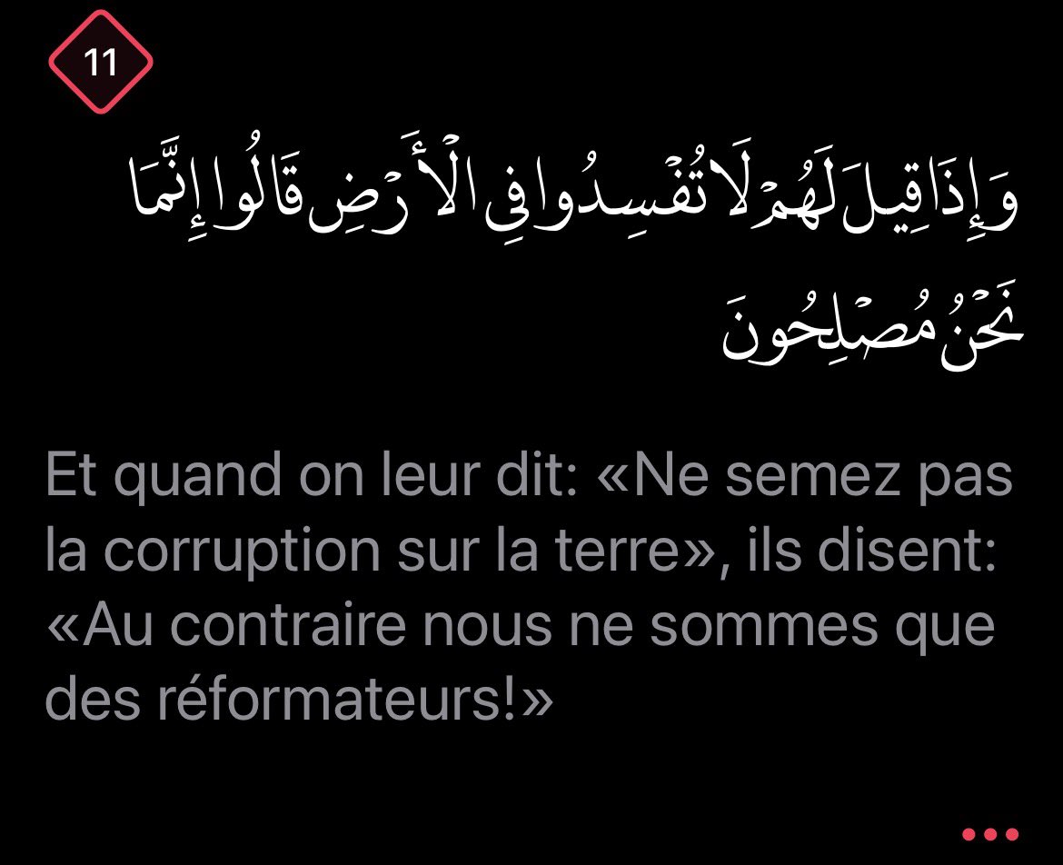 Sourate Al-Baqara, verset 11.