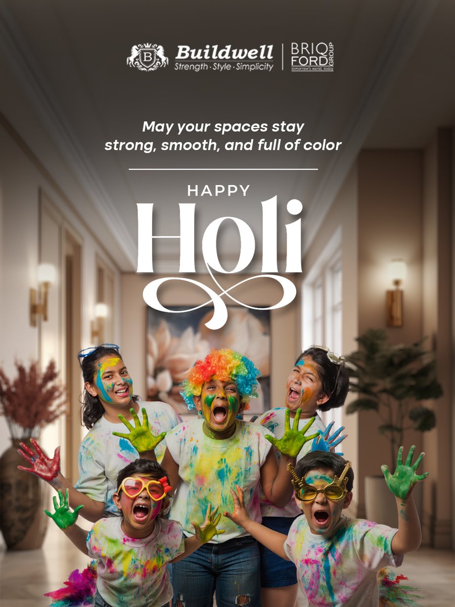 buildwell_india's tweet image. Rang udte rahen, muskuraahat banti rahe. 🌈

Is Holi, ghar ke har kone mein ho color, strength aur smooth finish.
Buildwell ke saath spaces bhi festive mode mein.

Happy Holi!

#HappyHoli #Buildwell #ColorfulSpaces #StrongAndSmooth #AskForBuildwell