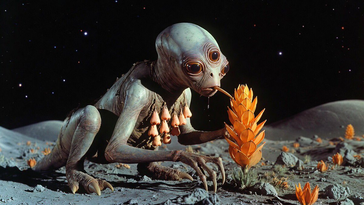 orcapodstudio's tweet photo. #AlienMonsters #AIArt #LiveAction
Most of them are creature feature inspired by planet, apes, willow and monster horror 60s, 70s and 80s. This includes a flying saucer . https://t.co/JQUg32Bl9c