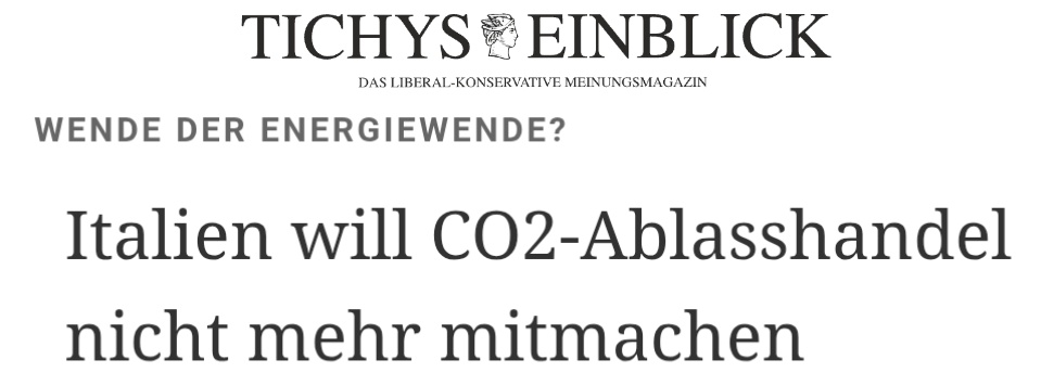 oida_grantler's tweet photo. Italien will die CO2-Preise der EU zu Fall bringen, das Herzstück von Brüssels Klimapolitik. Forza, Meloni! 👍 https://t.co/irWa1Pn0Vh
