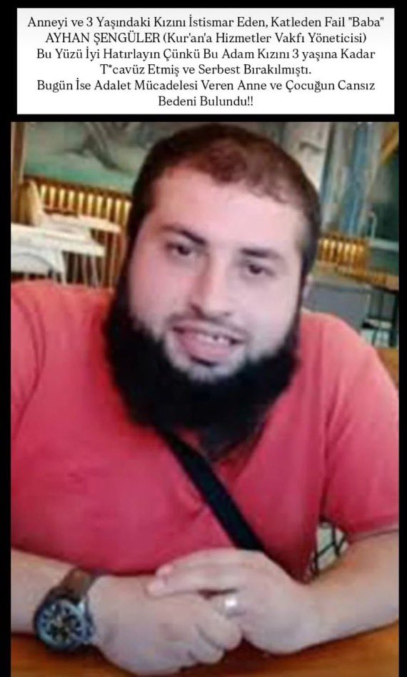 Bu olayı okuyup geçmeyin. Olabildiğince her yerde, herkesle paylaşın ki skandalı duymayan kalmasın:

— Aylardır kızı ve kendisi için adalet arayan bu annemiz #FatmaNurÇelik ve kızı bugün sahilde ölü bulundu!

Kuran’a Hizmet Vakfı sorumlusu Ayhan Şengüler'in istismarına karşı