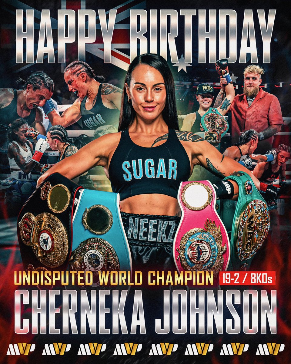 MostVpromotions's tweet photo. Special MVP Birthday Shoutout to Sugar Neekz Johnson 🤩🔥

The Undisputed Bantamweight World Champion. 👑🥊

On top of the division and still hungry for more 🇦🇺💪

Wishing the champ a massive year ahead. 🎂 https://t.co/TJMMmJeOWF