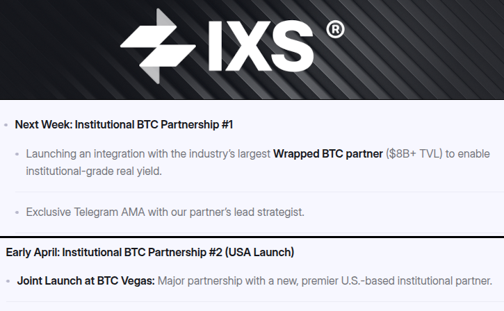 Don't say you weren't warned. The institutional $BTC money is coming to $IXS ... starting next week

Soon you will understand why people say $IXS is the next $ONDO