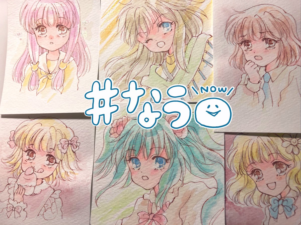 アナログイラスト展 #川崎文具店 ざっくりwww😂 謎の凸凹水彩紙は