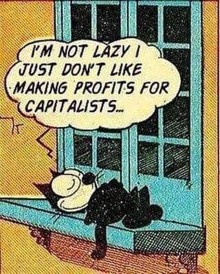 ❝I’m not lazy I just don’t like making profits for capitalists.❞