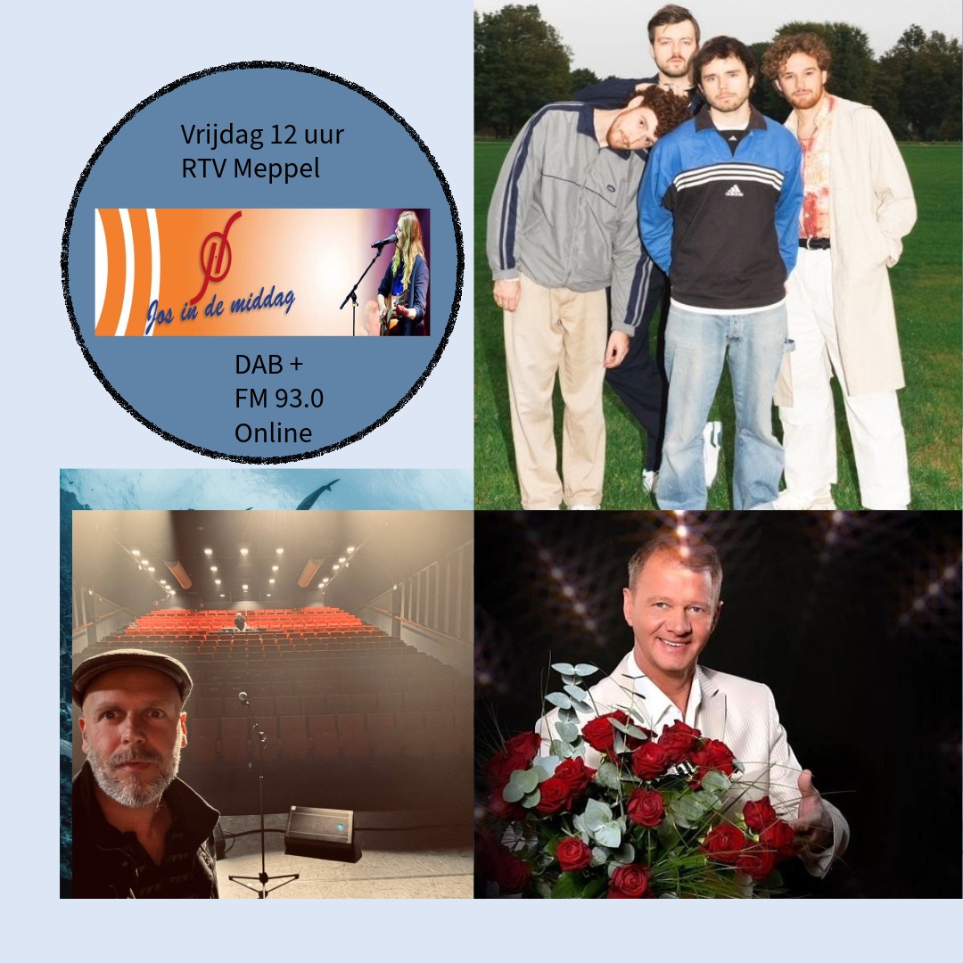 Erik Niemeijer, Herschel's Map en Gerrit Vos met Conny bellen met Jos over hun nieuwste release

Herschel's Map
uit Zwolle.   dromerige, melancholische indiepop

Erik Niemeijer
Jarenlang de kracht achter Bökkers Nu met eigen muziek

Gerrit Vos &amp; Conny
hun duet “Ga je mee”.