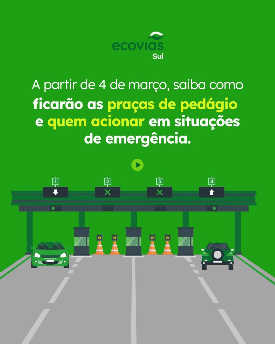 ecoviassul's tweet photo. A partir de 4 de março, o contrato de concessão do Polo Rodoviário de Pelotas chega ao fim. As praças de pedágio deixam de operar e o tráfego passa a fluir livremente, com segurança e organização. https://t.co/LVPEEl823z