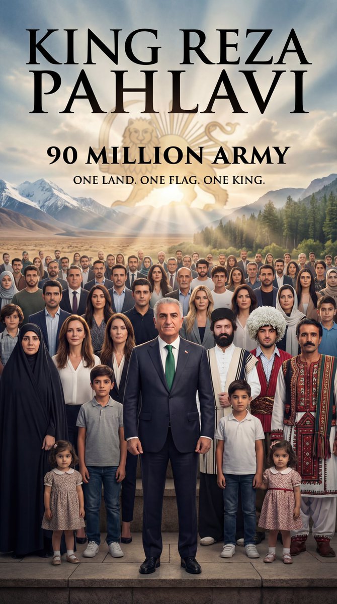 OrderOfTheShah's tweet photo. To the Western world! Look past the regime's desperate propaganda, the separatists and the radical left. Hear the true voice of Iran!

This is the Iran @PahlaviReza stands for! It is a message he has repeated time and again throughout the years, and we the people echo it today! 

We are ONE NATION!

Persians, Azeris, Kurds, Lurs, Baluchs, Arabs, Gilanis, Mazanderanis, Turkmens, Qashqais, Laks and all others. We are not fragments to be broken! We are an ancient, unbreakable mosaic!

ONE HEART. ON FLAG. ONE NATION

#KingRezaPahlavi
#RezaPahlaviForIran