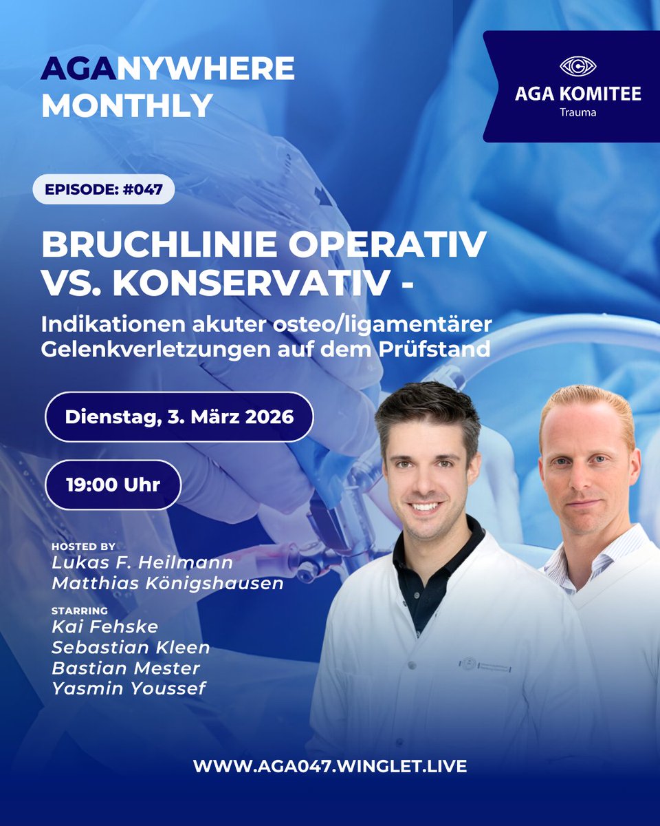 wingletedu's tweet photo. 🎯 𝗟𝗜𝗩𝗘 𝗧𝗢𝗗𝗔𝗬: 𝗔𝗚𝗔𝗻𝘆𝘄𝗵𝗲𝗿𝗲 Monthly - Operative vs. Conservative Treatment in Acute Osteo-Ligamentous Injuries. 🔗 𝗪𝗮𝘁𝗰𝗵 𝗹𝗶𝘃𝗲: https://t.co/7H9swibzRi #AGAnywhere #Orthopedics #MedicalEducation #WingletCommunity #AGA https://t.co/0Q3DWERrg4
