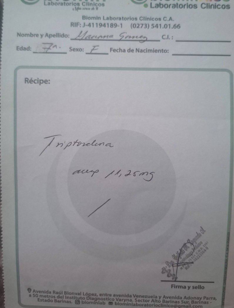#URGENTE necesito decapeptyl $450 , trileptal d por vida en susp,terapias diarias, y operar mis ojos Dios les pague
Pm 
Banesco
04245649764
14171258

Mercantil
04245649754
17659326

gofund.me/44d83ff1