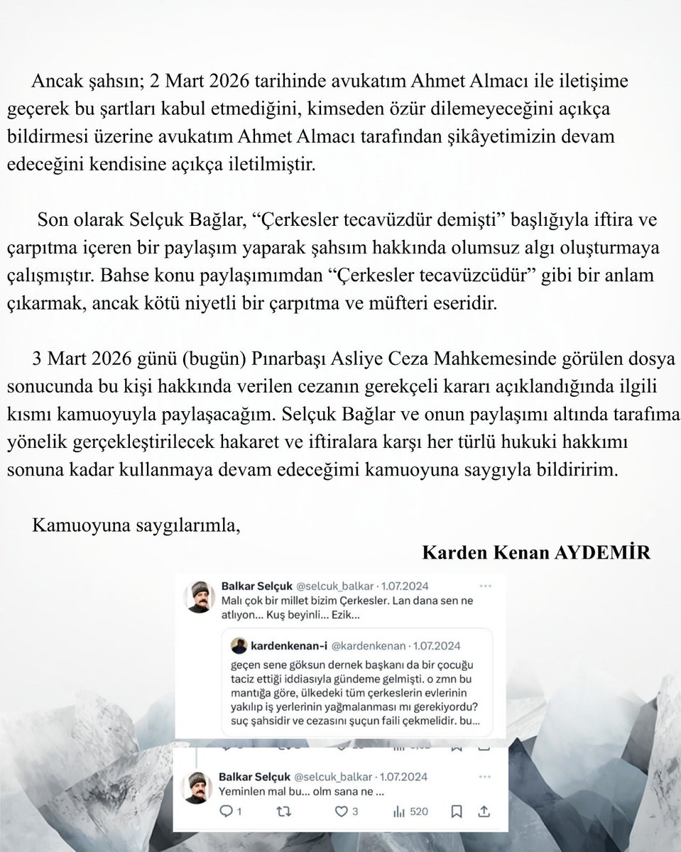 kardenkenan's tweet photo. SELÇUK BAĞLAR’ın İFTİRALARI ve HAKARETLERİ HAKKINDA!! https://t.co/uTKVCPn3hU