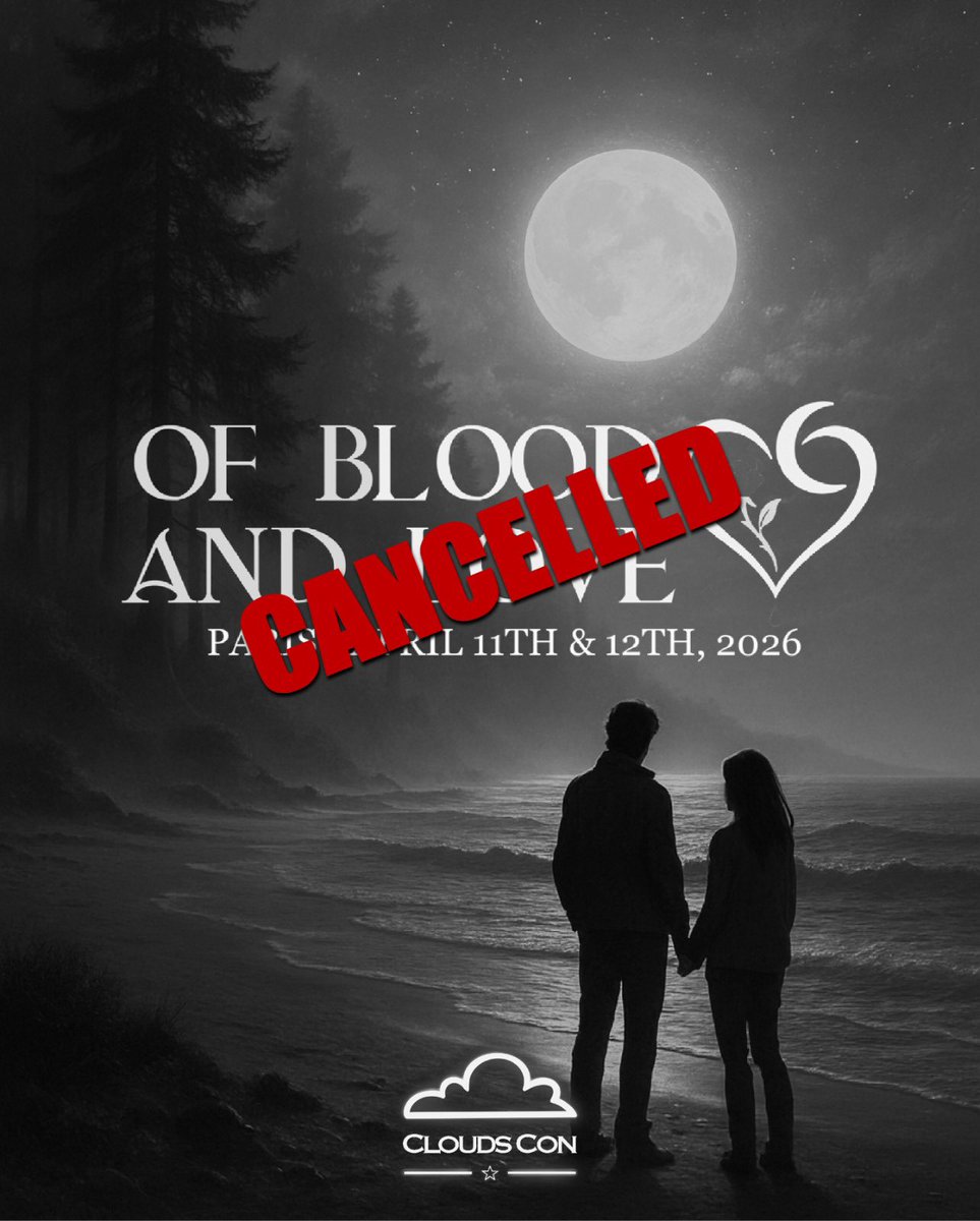 CloudsCon's tweet photo. Bonjour à tous,

C’est avec une immense tristesse que nous vous annonçons aujourd’hui l’annulation de notre convention Of Blood and Love, dédiée à l’univers de Twilight.

Si cette annonce intervient tardivement, c’est parce que nous étions dans l’attente du retour concernant la participation d’un nouveau guest qui aurait fait sa toute première convention au monde. Sa venue aurait pu permettre de relancer significativement la dynamique des ventes et d’assurer l’équilibre de l’événement.
Malheureusement, malgré nos espoirs et nos efforts, cela ne s’est pas concrétisé.

Nous avons donc dû prendre la douloureuse décision d’annuler la convention.

Cette décision n’a pas été prise à la légère. Elle est le fruit d’une réflexion approfondie, avec la volonté constante de rester responsables, transparents et respectueux envers vous.

Les remboursements ont d’ores et déjà été demandés auprès de Billetweb.
Si vous avez réglé votre commande via la plateforme, vous devriez recevoir votre remboursement d’ici la fin de la semaine.

Exceptionnellement et pour compenser l’annonce tardive, nous avons pris la décision de prendre les frais de billetterie à notre charge. 

Pour les paiements effectués par virement bancaire ou via PayPal, vous n’avez rien à faire non plus. Cela se fera automatiquement.

Nous savons à quel point cet événement était attendu par beaucoup d’entre vous, et nous partageons votre déception. Nous sommes vraiment désolés de cette mauvaise nouvelle. Nous tenons à vous remercier sincèrement pour votre confiance, votre soutien et votre compréhension.
***

Hello everyone,

It is with a heavy heart that we must cancel our Of Blood and Love convention, dedicated to the Twilight universe.

This announcement comes late because we were waiting for confirmation regarding the participation of a new guest who would have made their very first worldwide convention appearance. Their presence could have boosted sales and ensured the event's financial viability.
Unfortunately, despite our hopes and efforts, this did not materialize.

We therefore had to make the painful decision to cancel the convention.

This decision was not taken lightly. It is the result of careful consideration, with a constant desire to remain responsible, transparent, and respectful towards you.

Refunds have already been requested from Billetweb (the online ticketing).

If you paid for your order via the online ticketing, you should receive your refund by the end of the week.

Exceptionally, and to compensate for the late announcement, we have decided to cover the ticketing fees ourselves. 

For payments made by wire transfer or PayPal, you do not need to do anything either. It will be taken care of automatically.

We know how much many of you were looking forward to this event, and we share your disappointment. We are truly sorry for this bad news. We would like to sincerely thank you for your trust, support, and understanding.

Clouds Con ☁️