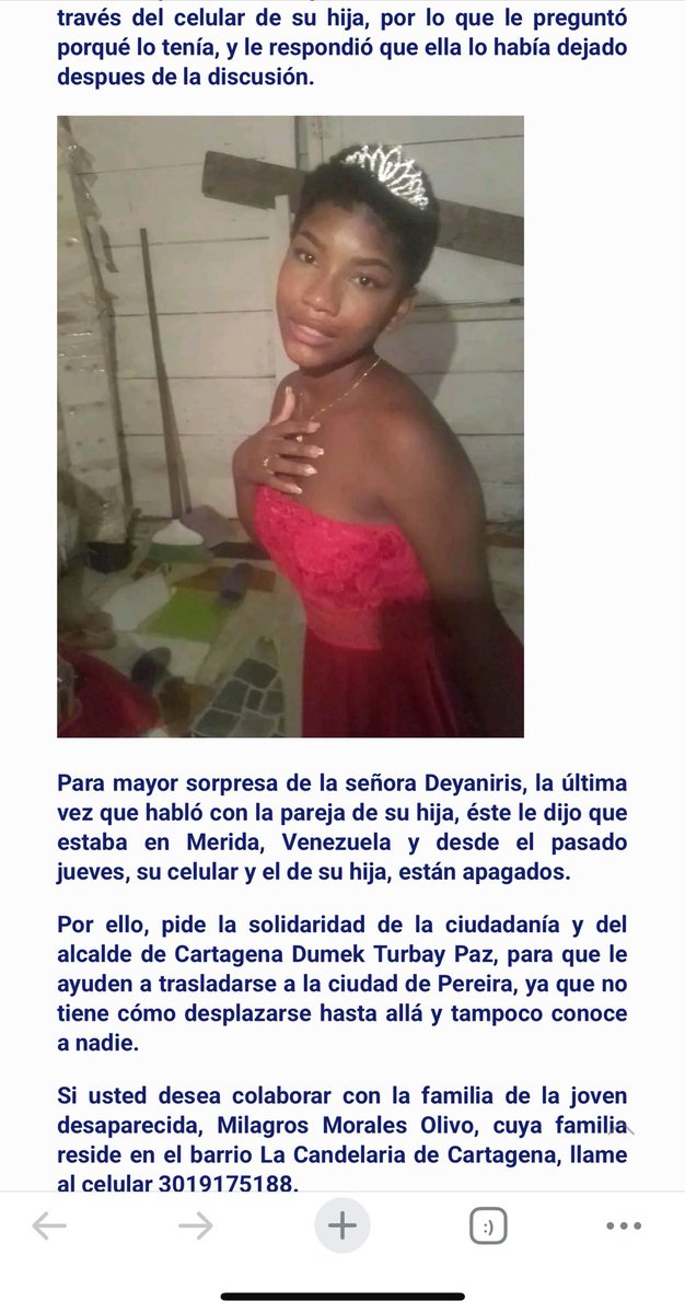 Recuerdan esta historia ? Hoy no terminada de asimilar el caso de las dos menores María de los Ángeles Sánchez y Anhalyd Reales ambas  desaparecidas, una en B/quilla y la otra en Malambo,  adicional a las dos hermanas Hernández encontradas en Malambo asesinadas cuando me entero