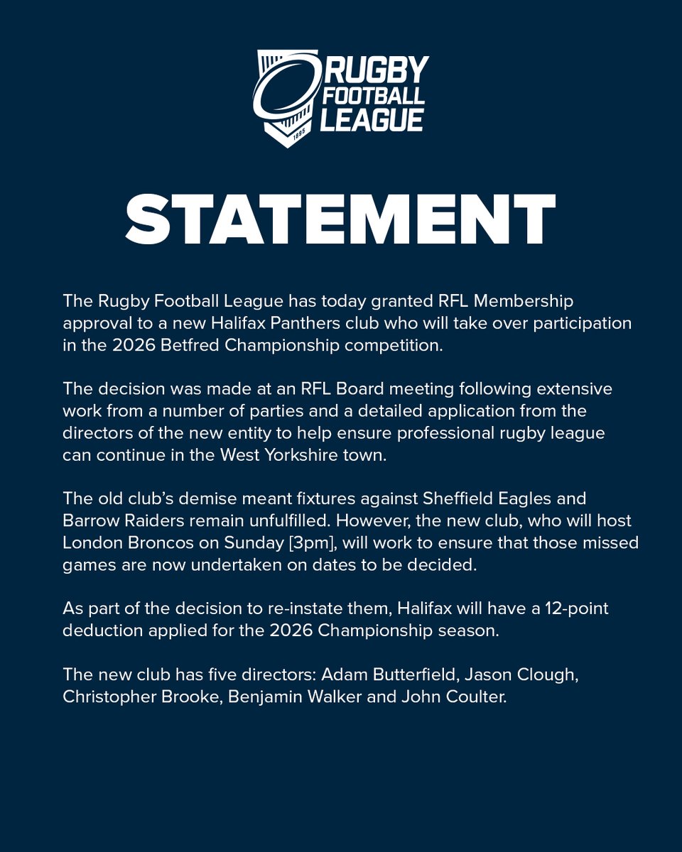 Rugby Football League tweet media