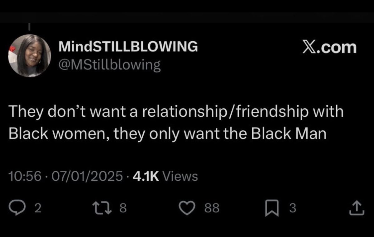 KingLohengramm's tweet image. Only the naive ones are “cool”
Rest just ignore em
#DrUmarsQueens will insult Charlotte everyday while also demanding friendships simply because they sleep with black men
They think they own us &amp;amp; if one likes BM, they need a handler or to pay homage (protection) #DickPoliceUnit