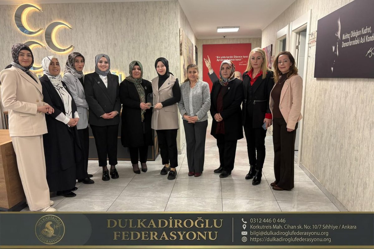 DulkadirogluFed's tweet photo. Dulkadiroğlu Federasyonu Kadın Kolları olarak; MHP Ankara İl Kadın Kolları Başkanı Sayın Emel Öztürk Hanımefendi’yi makamında ziyaret ettik.
​#DulkadiroğluFederasyonu #MHPAnkara #KadınKolları #EmelÖztürk #KadınGücü #Ankara #GönülBirliği #MilliyetçiHareketPartisi #MHP https://t.co/bUnN7LA19b