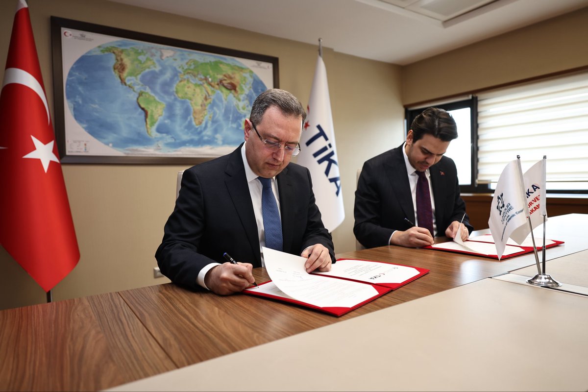 AzerBayramov's tweet photo. We signed a Memorandum of Understanding with Mr. Abdullah Eren @abdullah_eren, President of TİKA, marking an important milestone in cooperation between the OIC Labour Centre and the Turkish Cooperation and Coordination Agency. A meaningful step toward shared development goals. https://t.co/UU4W2zUf5b