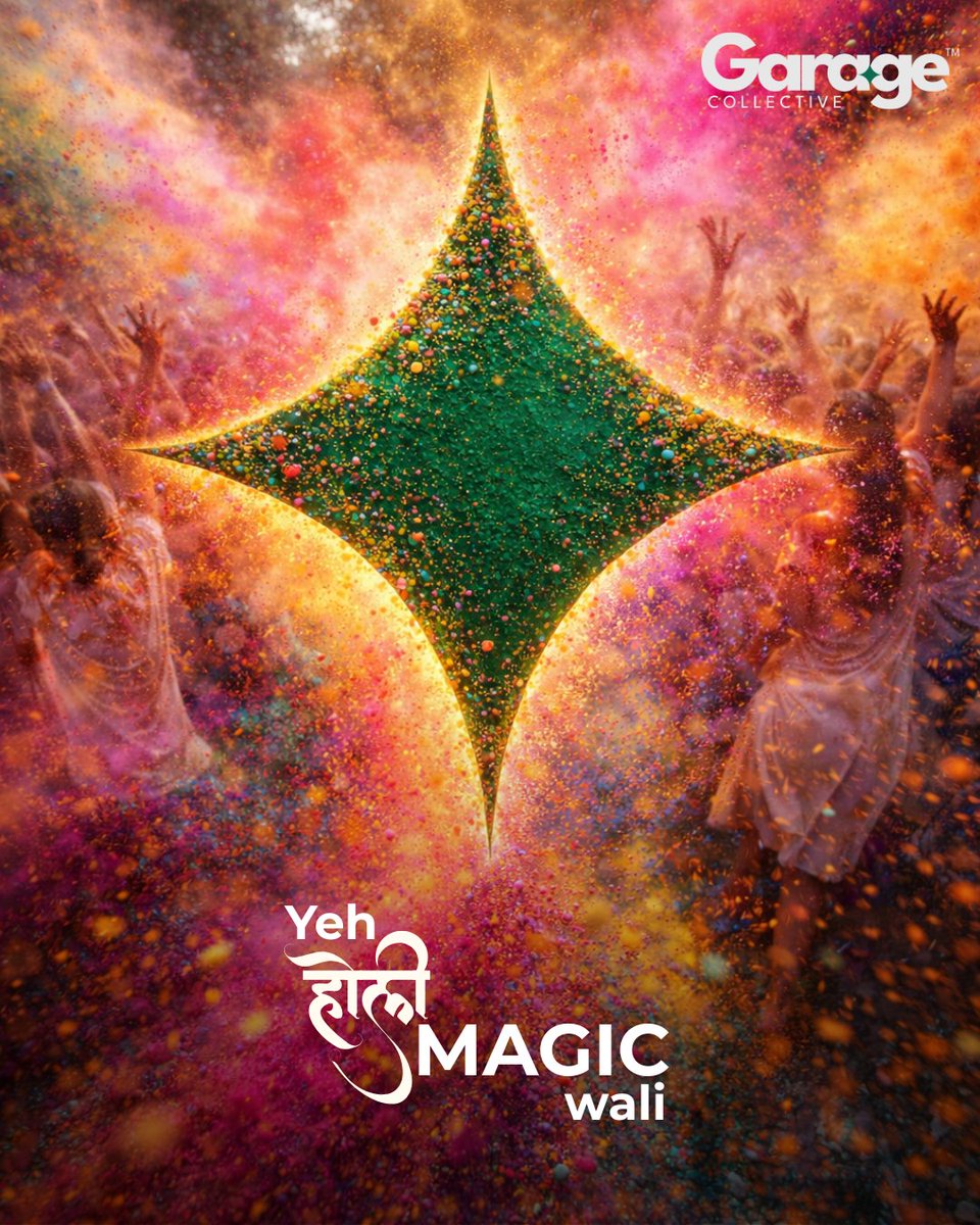 GarageInd's tweet photo. Yeh Holi Magic Wali, May you a magical and healthy one.

Happy Magical Holi!

#Holi2026 #HappyHoli #GarageCollective #Agency #Trending https://t.co/eBZBHJYE2z