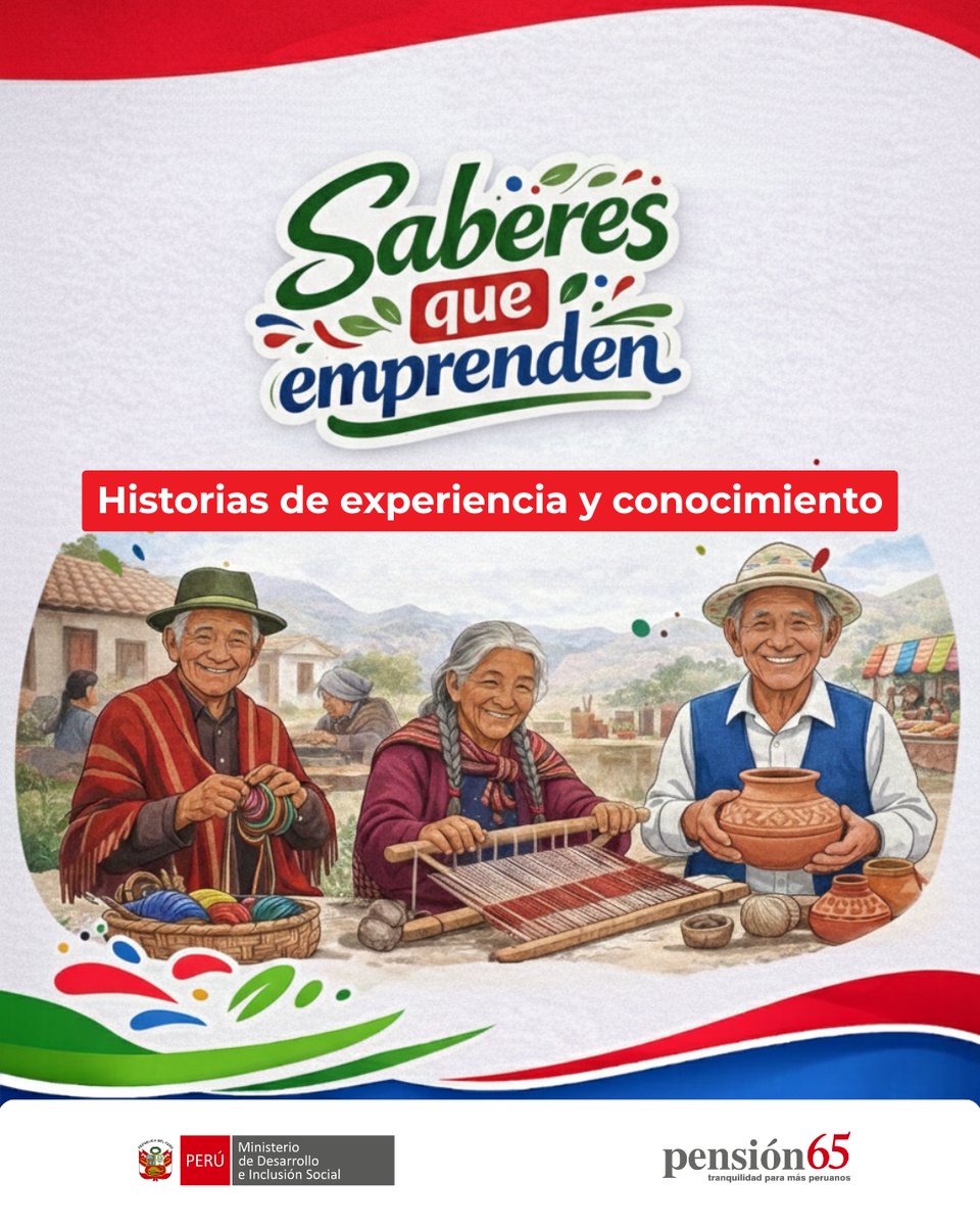 MIDIS_Pension65's tweet photo. Lanzamos la campaña “Saberes que emprenden”, una iniciativa que busca visibilizar los emprendimientos de nuestras usuarias y usuarios, y poner en valor sus conocimientos y oficios tradicionales. https://t.co/Jg7cyAdXX6