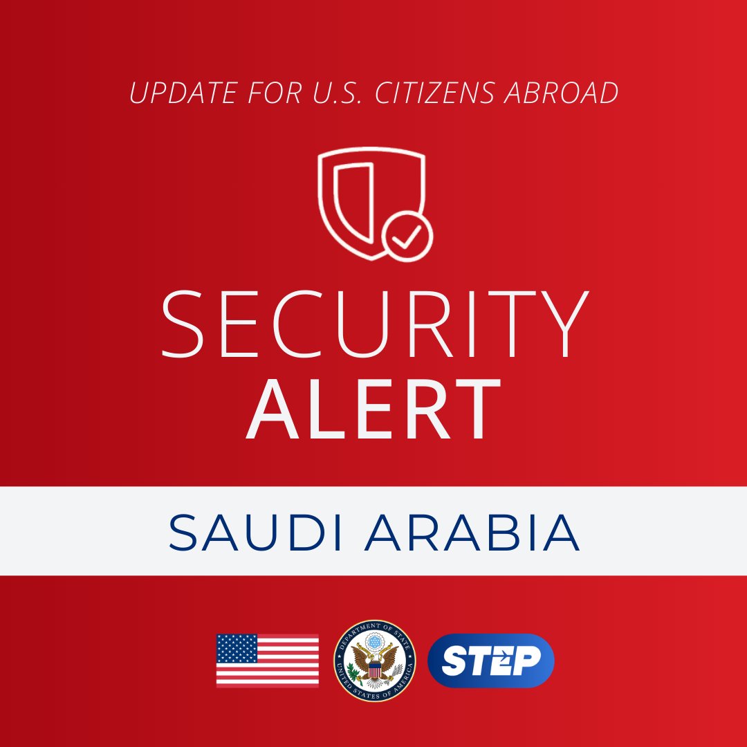 TravelGov's tweet photo. Dhahran, Saudi Arabia: There is a threat of imminent missile and UAV attacks over Dhahran. Do not come to the U.S. Consulate. Take cover immediately in your residence on the lowest available floor and away from windows. Do not go outside. The U.S. Consulate in Dhahran urges U.S. citizens in Dhahran to shelter in place, review security plans in the event of an attack, and to stay alert in case of additional future attacks. U.S. Consulate personnel are sheltering in place. More at https://t.co/H6CETA8zbo