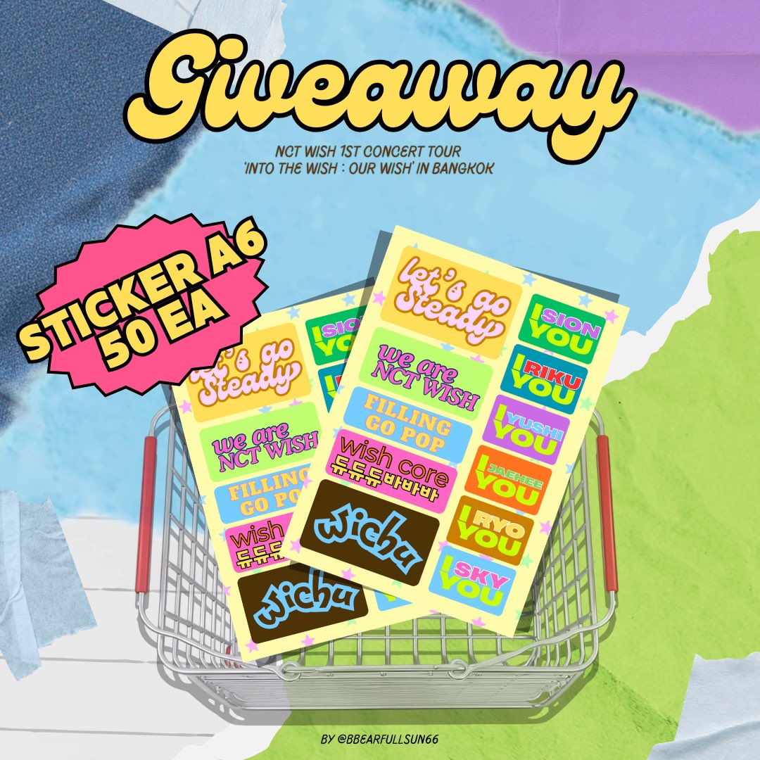 ⭐️Giveaway for WishZen⭐️
NCT WISH 1st Concert Tour ‘INTO THE WISH : Our WISH’ IN BANGKOK

-*.• STICKER A6 : 50 EA •.*-

📍BITEC LIVE
🗓️ 4 April 2026

แจกก่อน Sound Check เวลาจะแจ้งให้ทราบอีกทีค่ะ รับแลกทักDMได้เลยนะคะ🫶🏻

#NCTWISH #OurWISH_BANGKOK 
#NCTWISH_CONCERT_TOUR_IN_BKK