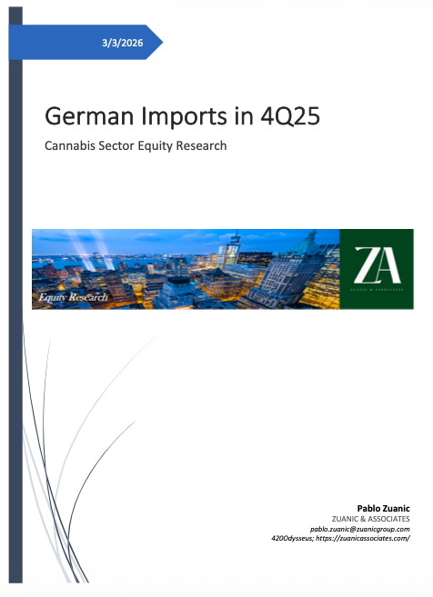 420Odysseus's tweet photo. GERMAN MMJ IMPORTS FELL QOQ IN 4Q25. See Z&amp;A's take and what it may mean for LP's export outlook. Note: Yes, cannabis is a global industry...

@tilray @villagefarms @CanopyGrowth @Decibel_CC @RubiconOrganics @Aurora_MMJ #CannabisCommunity 

https://t.co/K1PSVrXHuC https://t.co/d33D2XARxc