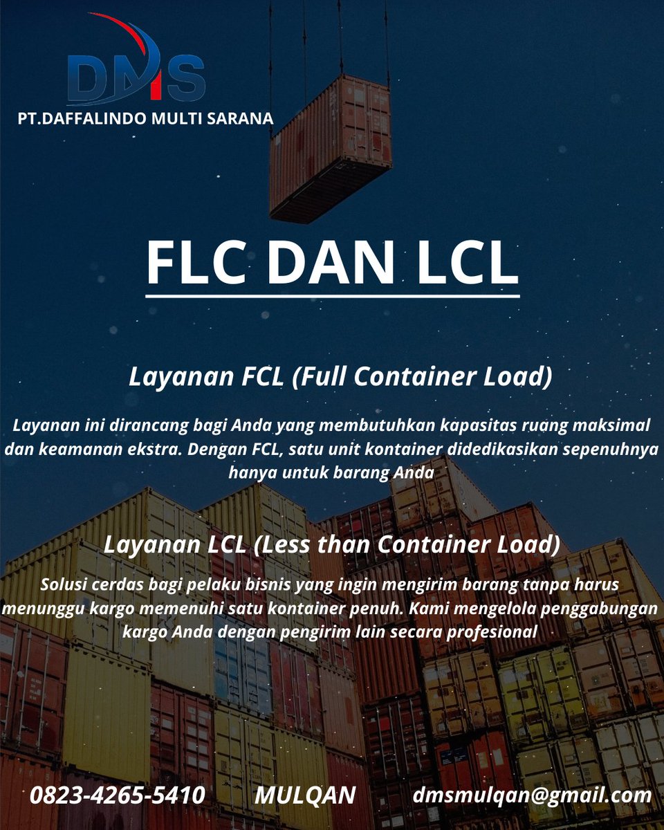 dms_import01's tweet photo. Kirim Barang Import Tanpa Harus Tunggu Satu Kontainer Penuh! 🚢📦

Kami melayani pengiriman via laut dengan metode:

FCL (Full Container Load): 
LCL (Less Container Load): 

Apapun skala bisnis Anda, kami siap bantu kirimkan. 📞 0823-4265-5420 (Mulqan) 📧 dmsmulqan@gmail.com https://t.co/e0V6d1ltjJ