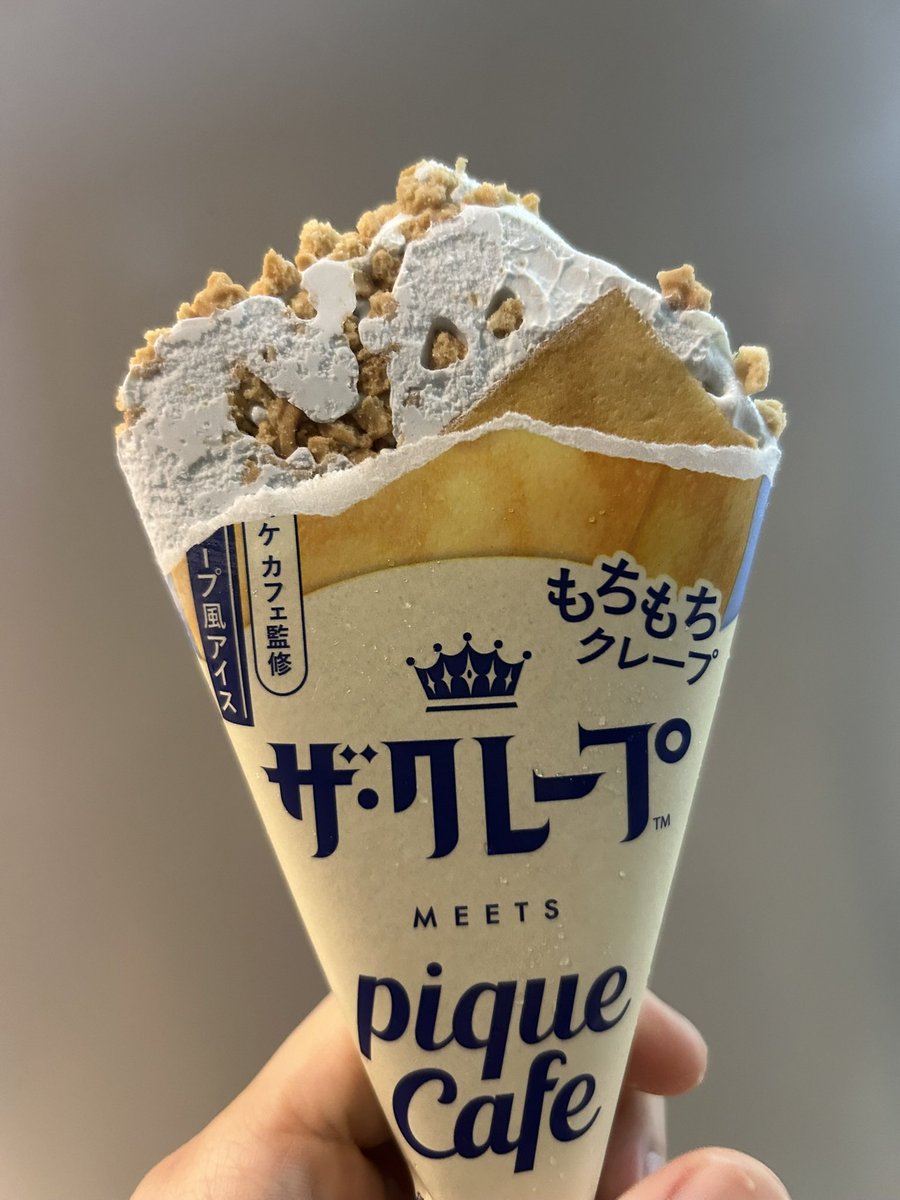 セブンイレブンで売ってるピケカフェのクレープアイス、生地がもちもち