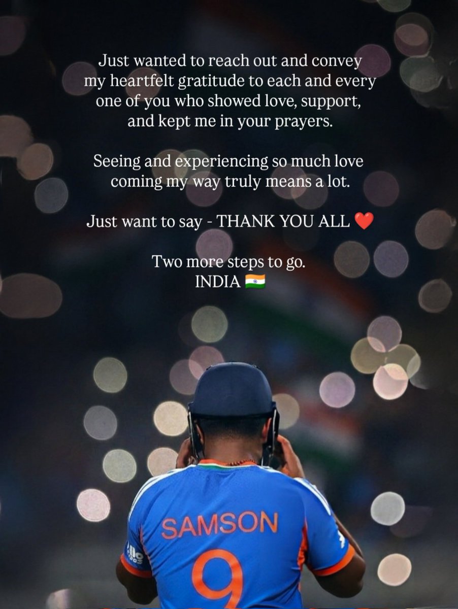 It meant everything. Now we move. 🇮🇳❤️

#SanjuSamson #T20WorldCup