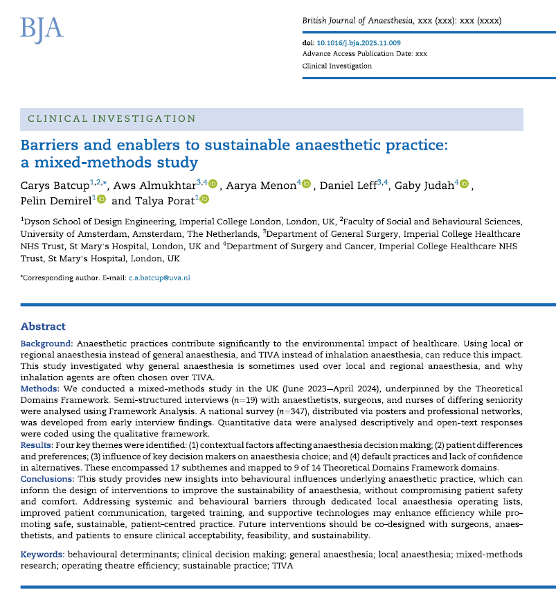 BJAJournals's tweet image. Discover how real-world factors shape anaesthesia choices in UK practice. This #mixedmethodsstudy reveals how contextual and logistical constraints impact decision-making. 

Curious about the findings? Read the full article: bjanaesthesia.org/article/S0007-…

#Anaesthesia #CriticalCare