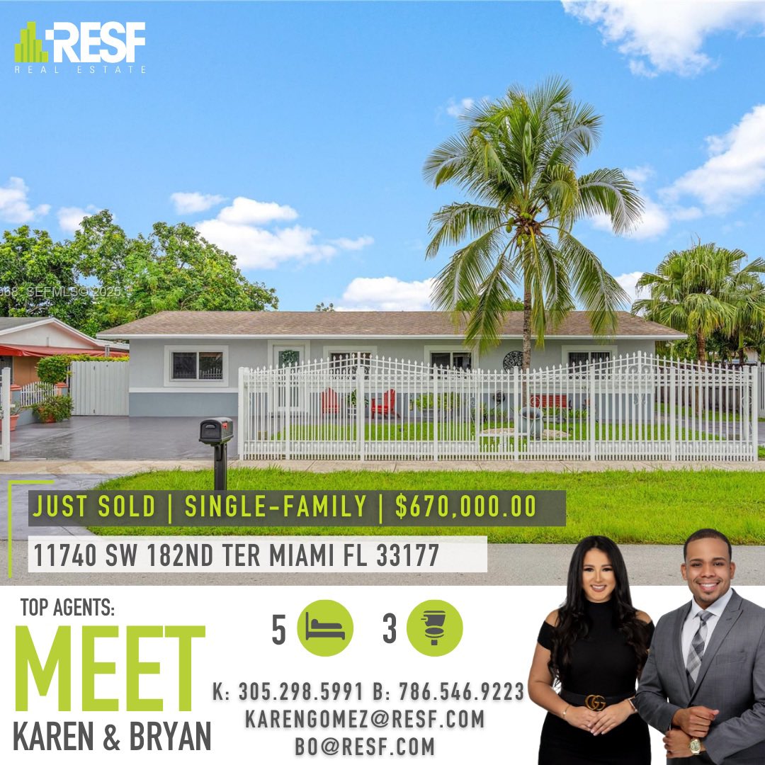 Bryan_resf92's tweet photo. 🦁T H E L I O N BITES AGAIN👈🏽 🦁

SOLD Price $670K
Just Closed! On an investment GEM in South Miami Heights. Represented a sharp young Miami couple securing their very first property—a single-family with in-law quarters and serious upside. #sold #miamirealtor #miami #homebuyer https://t.co/YPiSd2P5aI