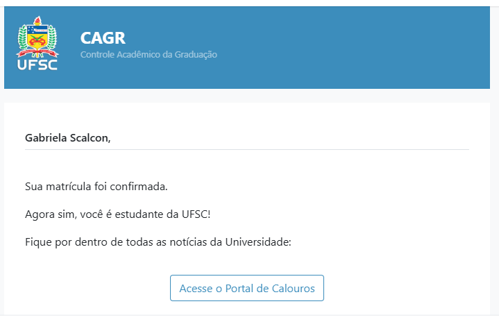 scalcongabi's tweet photo. Oficalmente, bixo UFSC!!!! https://t.co/3oKRMxJ79I