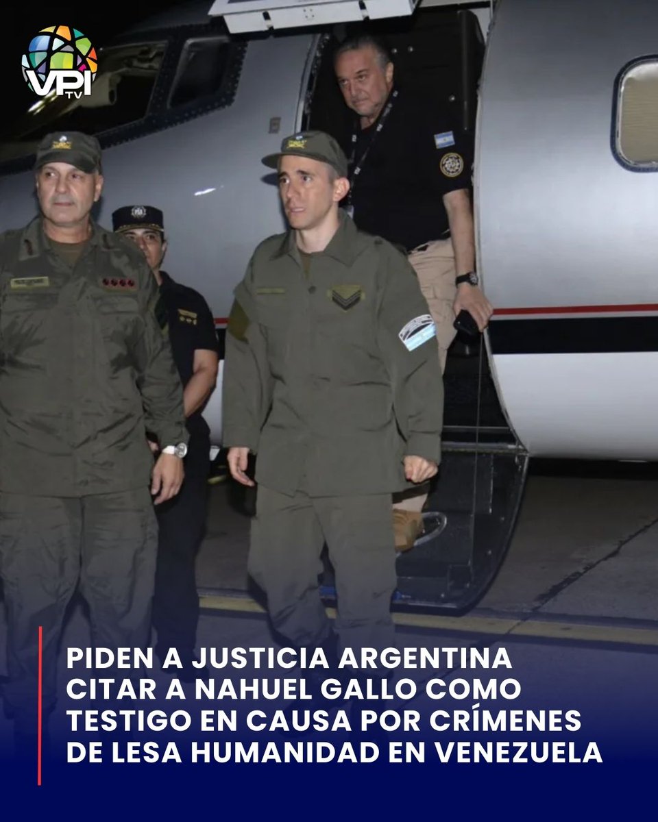🇦🇷🇻🇪 El Foro Argentino para la Defensa de la Democracia (FADD) solicitó a la Justicia argentina que cite a declarar como testigo a Nahuel Gallo en la causa por presuntos crímenes de lesa humanidad que se desarrolla contra el régimen de Nicolás Maduro. 

La petición fue presentada