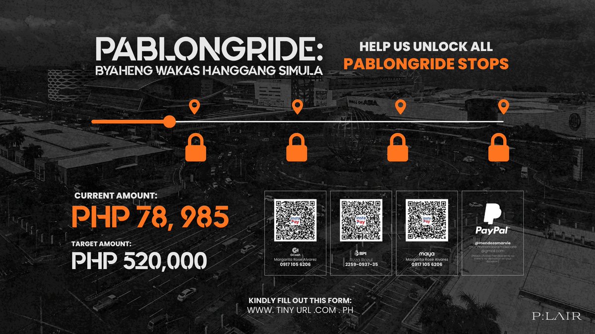 🏁 PABLONGRIDE V2 TRACKER UPDATE:

We're almost at our first 100k mark! This wouldn't be possible without your help. Let's unlock all of the stops and make this an unforgettable journey! 🏍

Check the form here: tinyurl.com/PablongRideVer…

#WASontheRoadwithPABLO
<a href="/imszmc/">PABLO</a> #PABLO