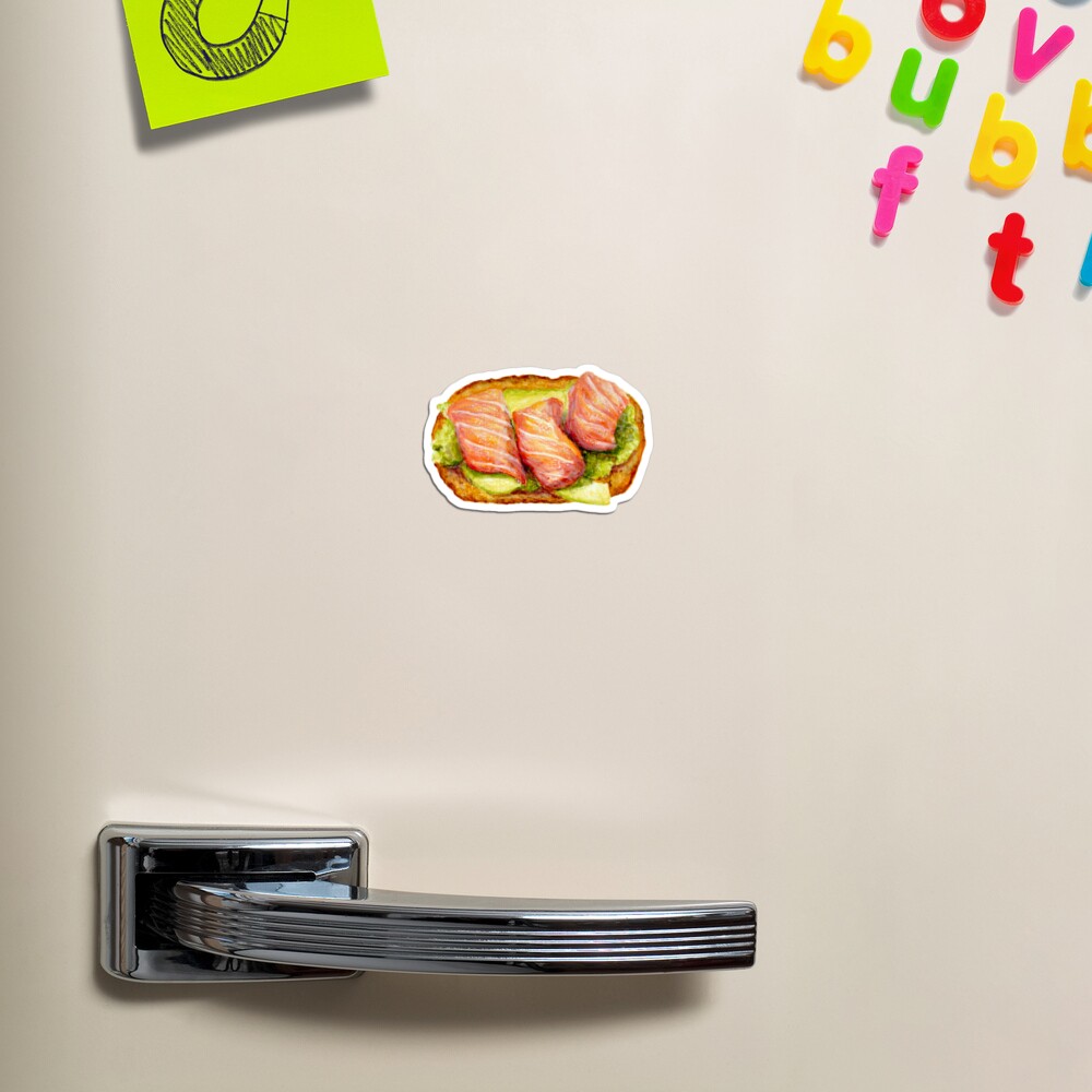 QamarArt's tweet photo. Fresh vibes for your fridge! 🥑🍣

My hand-drawn Salmon Avocado Toast art is now a cute magnet. Perfect for foodies and kitchen decor. Grab this "delicious" piece for your home! ✨

🛒 Shop: https://t.co/AKUJ17xSNY

#Redbubble #SalmonAvocado #KitchenDecor #CuteArt #Magnets https://t.co/ZSNKLuP9PS