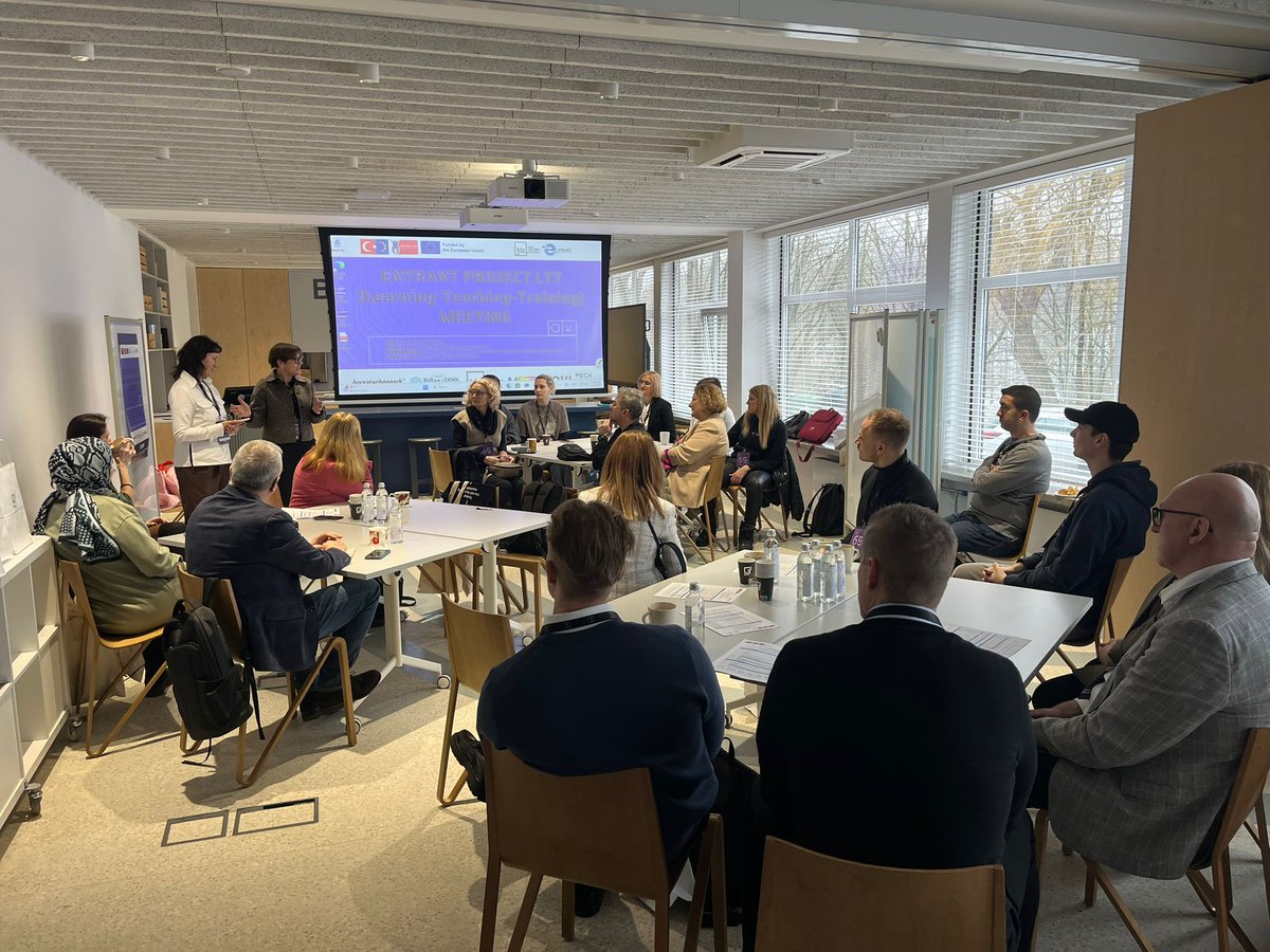ENTRANTproject's tweet photo. Day 1 of our Long Term Training in Lithuania is underway! 🚀From ecosystem insights at Tech-Park Kaunas to hands-on workshops in Project Management &amp; Branding, startups from RO, HR, DK &amp; TR turned strategy into action.
Innovation. Collaboration. Growth. #Entrant #LTT #Startup https://t.co/8cgtaAzSVC