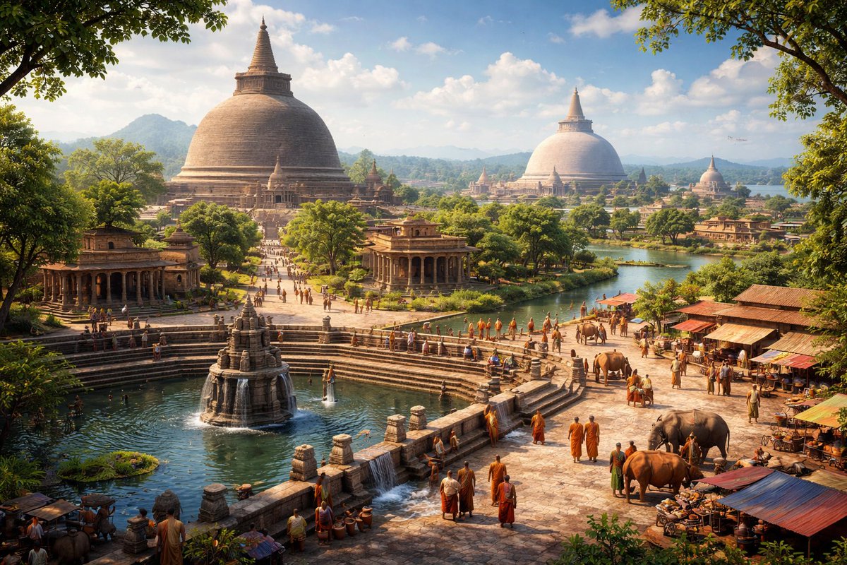 YRanaraja's tweet photo. At its peak (3rd century BCE–10th century CE), the Anuradhapura Kingdom in Sri Lanka was one of the world’s most thriving and sophisticated urban centers, known for its trading, faith, and engineering.

It was the modern-day New York City of its time. https://t.co/2BmgTXrA6L