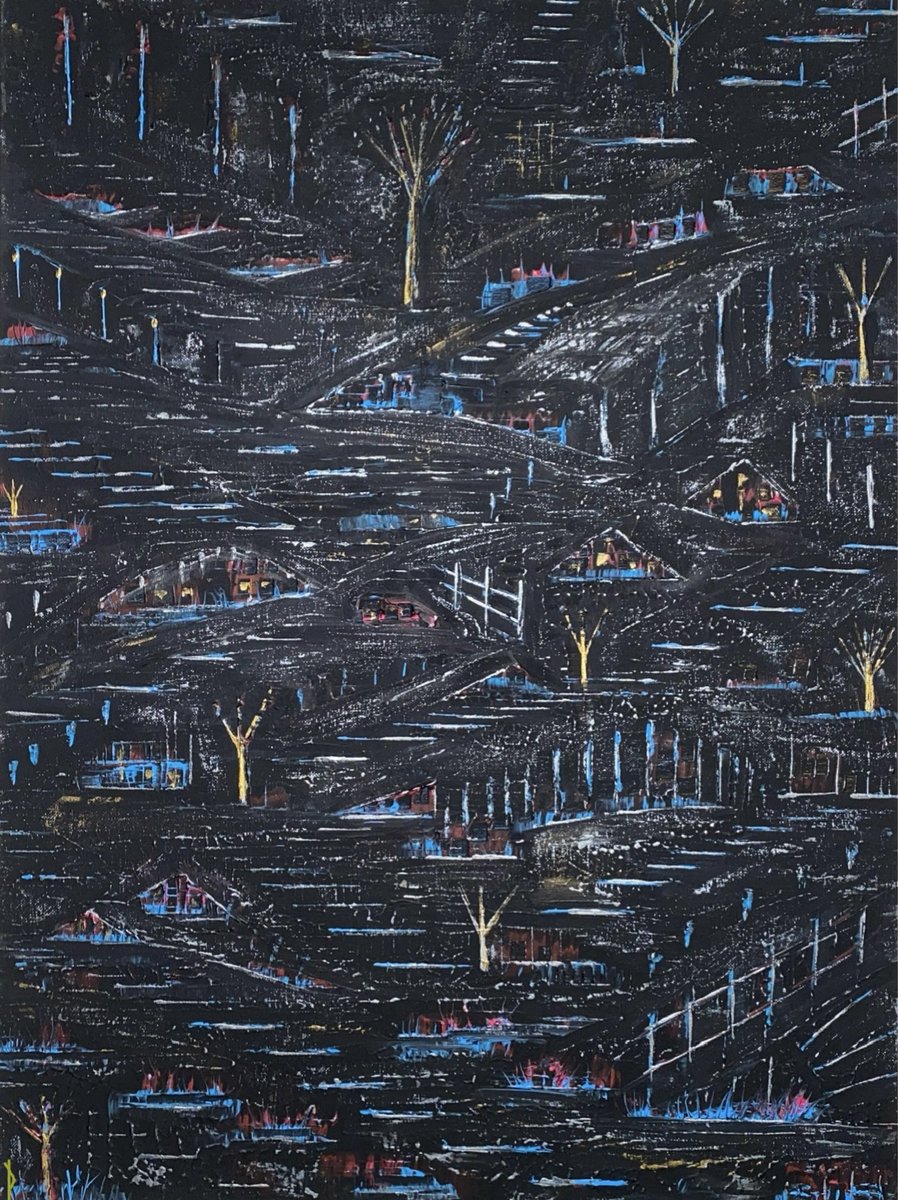 Lights In The Darkness 🎨 
acrylic on canvas 32x24”