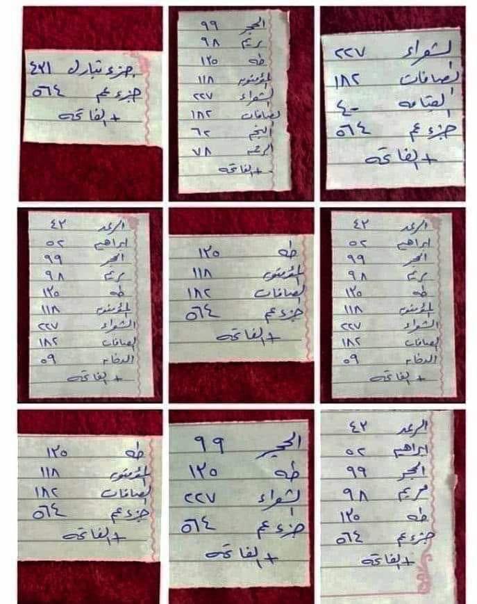 mmam77777's tweet photo. (💥فكرة💥) 
في هذا الجدول كل مربع فيه سور مجموع ءاياتها ١٠٠٠ ءاية، لمن أحب أن يقوم الليل بـ ١٠٠٠ ءاية ويُكتب من *المقنطرين* https://t.co/pKT2YcQONx