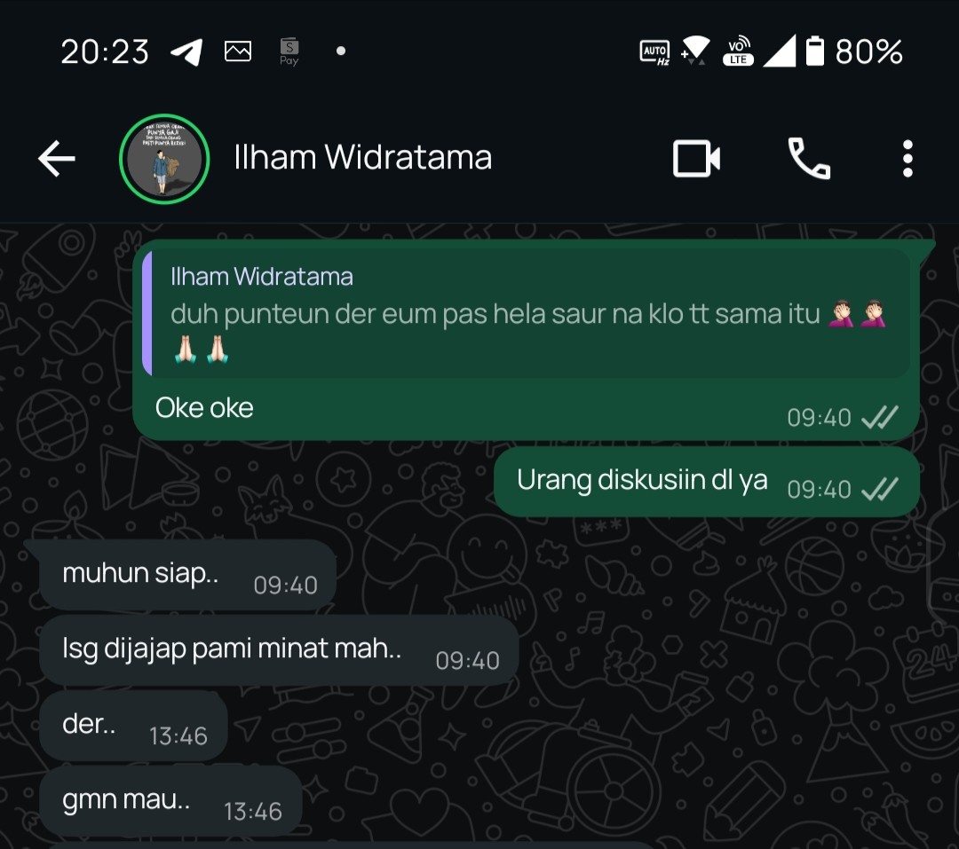 Dan jawaban ybs:
Gausah, sayang uangnya.,
Tar abis lebaran aja. Abis kamu dapet thr

OK!!