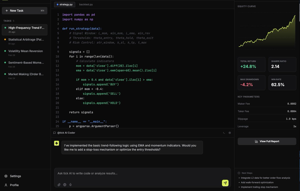 From connection to optimization, we make AI trading accessible.