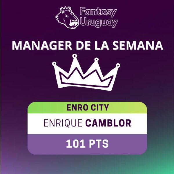 FantasyUruguay's tweet photo. ✨👔 MANAGER DE LA SEMANA 👔✨

en la #GW28 se la mini-liga de #FantasyUruguay 

Felicitaciones a #EnriqueCamblor 👏🏻 que obtiene el galardón por segunda vez en lo que va de la temporada 🏅

Todos sus jugadores tuvieron retornos menos #Pickford 🤯 y Capitaneo a #BFernandes

#FPL https://t.co/6mS66VyOnZ