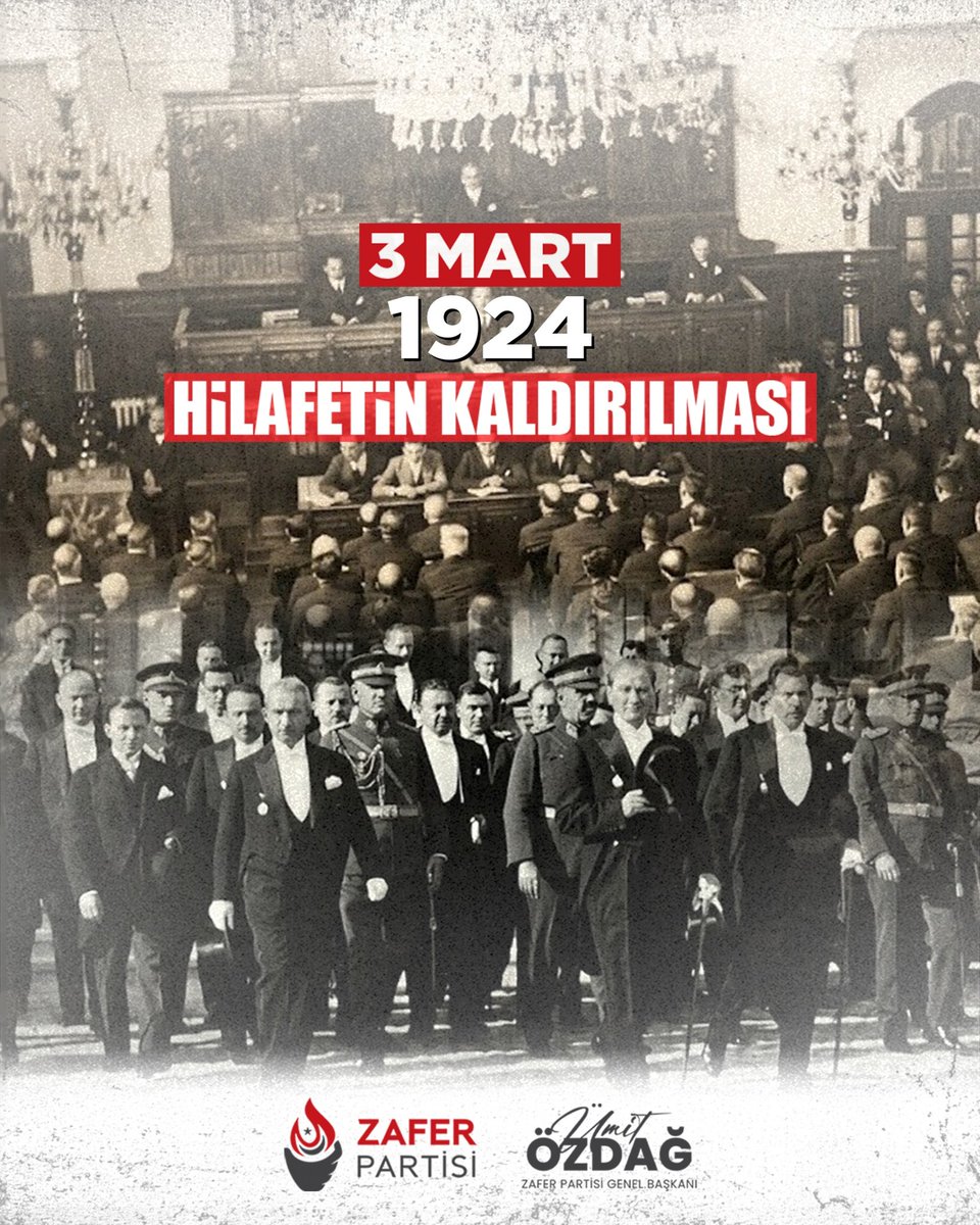 102 yıl önce Hilafetin kaldırılmasıyla milli egemenliğin tek merkezinin Türkiye Büyük Millet Meclisi olduğu ilan edildi! 

Milletin iradesini şahısların elinden alarak, Büyük Türk Milleti'ne teslim eden Gazi Mustafa Kemal Atatürk’ün izinde, laik ve tam bağımsız Türkiye idealinden