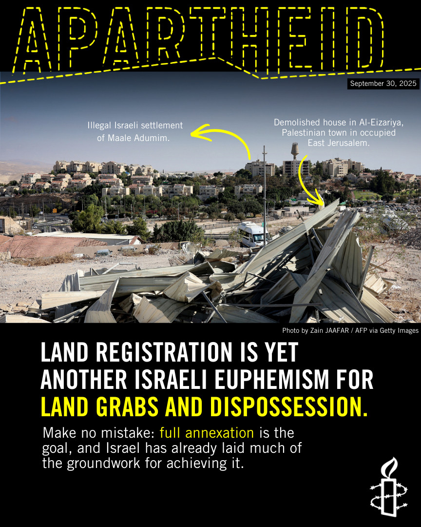 Israeli authorities have unleashed a series of unlawful measures such as land registration, that are deliberately designed to dispossess Palestinians in the occupied West Bank, incl. East Jerusalem, and to make the annexation of the territory an irreversible reality