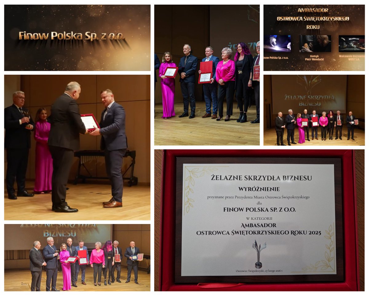 FinowPolska's tweet photo. 🏆We are proud to announce that during the ceremonial grand finale of the Iron Wings of Business competition, our company received a prestigious distinction from the Mayor in the category of Ambassador of Ostrowiec Świętokrzyski of the Year.🥉
#FINOWPOLSKA #OstrowiecŚwiętokrzyski https://t.co/pF8uI9v3mm