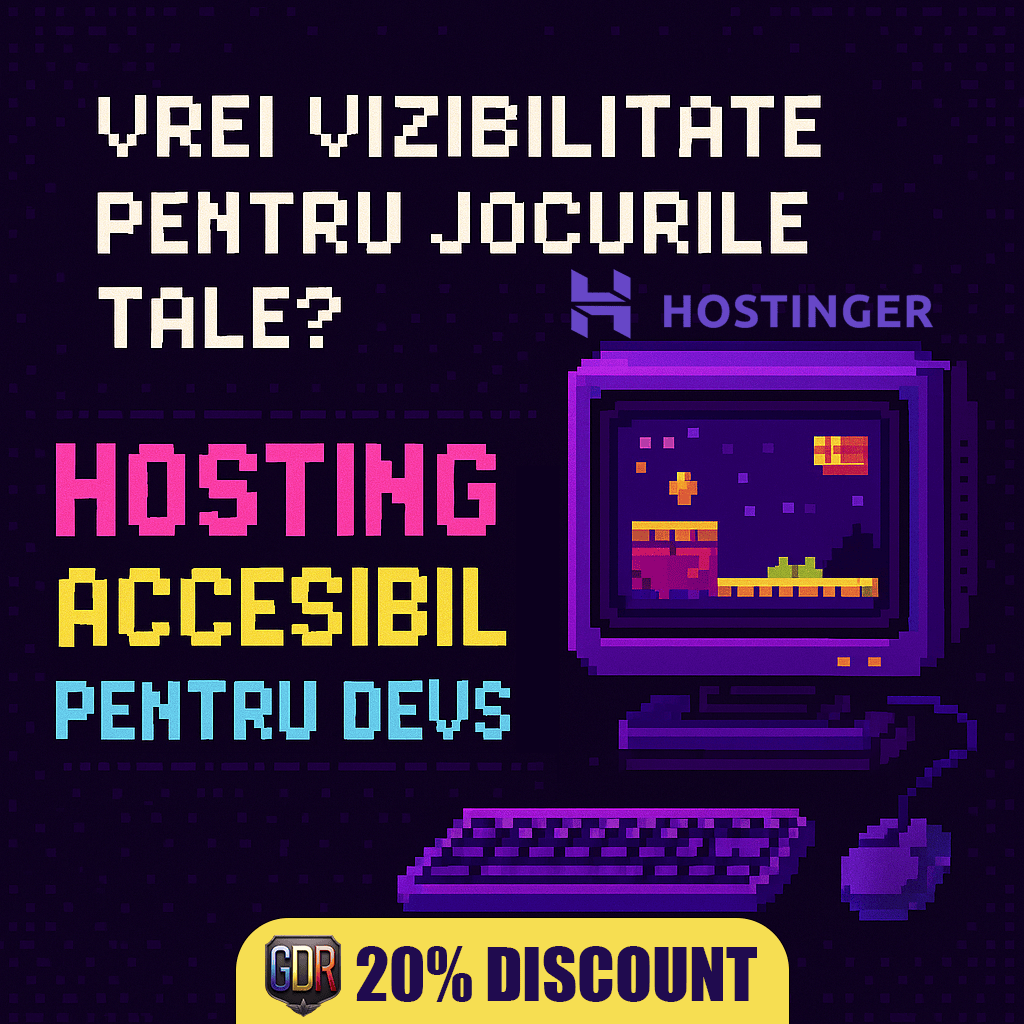 gamedevromania's tweet photo. Un portofoliu nu înlocuiește Steam, îl completează. Creează-ți un spațiu personal unde îți prezinți jocurile ca un adevărat studio.
https://t.co/P32NydzYOg
#gamedev #indiedev #gameportfolio #indiegamedev #webdev #portfolio #hosting #websitepersonal #discount #hostingieftin https://t.co/gpFasoHVCr