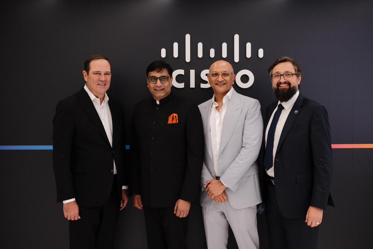 SinhaVikram's tweet photo. Huge thanks to @ChuckRobbins , Jeetu Patel, Oliver Tuszik, and the entire Cisco team for this great partnership. Together, we are building a more resilient digital future. https://t.co/ZQHeZISgCK