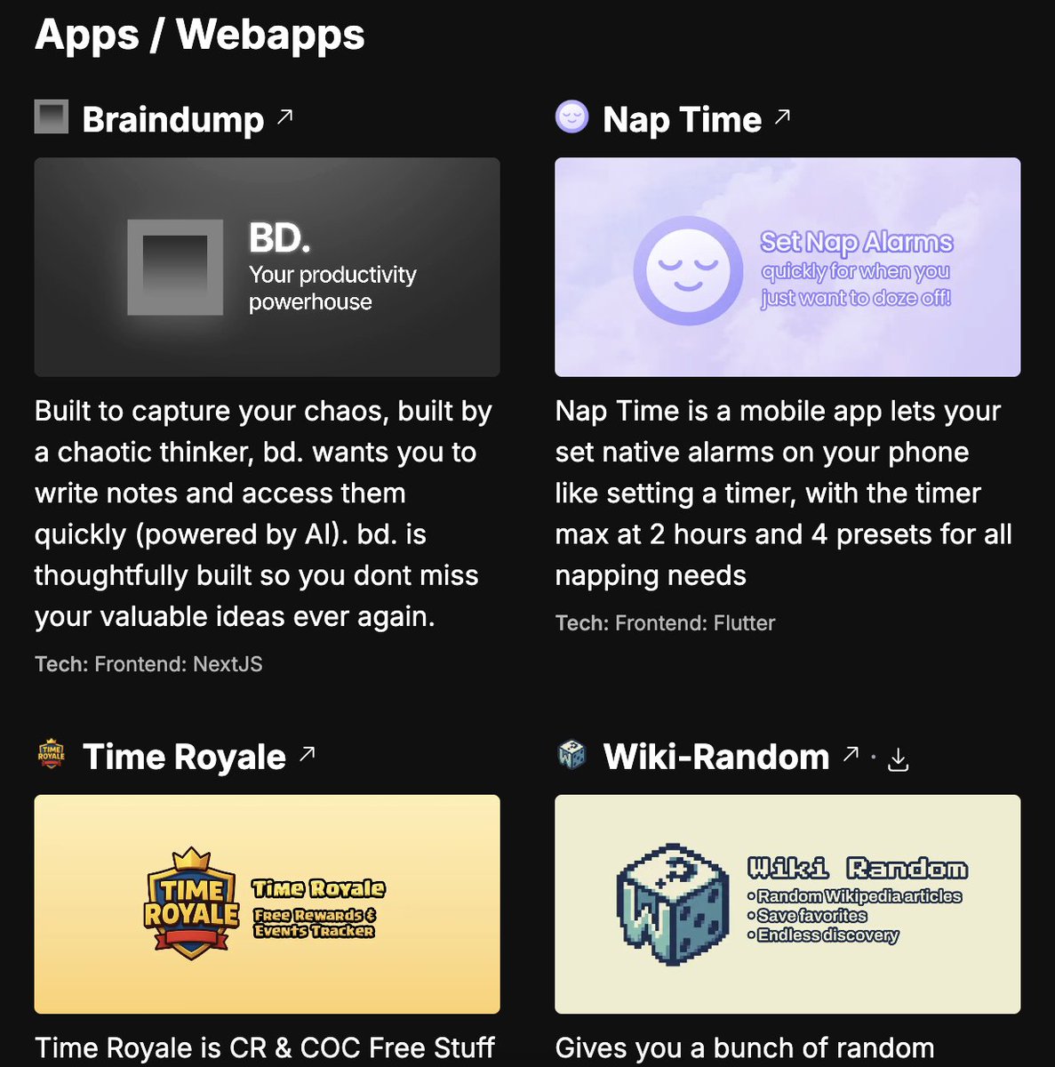 mulitet4's tweet photo. Revamped my portfolio site with new cover images for my webapps / apps! https://t.co/4M5LLoj4od